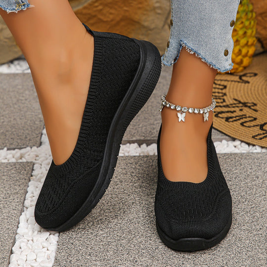 Damen Slip-On Freizeitschuhe mit atmungsaktivem Obermaterial