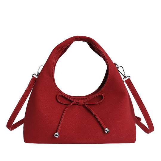Damen modische Umhängetasche mit kreativem Kordelzug und rundem Griff Nord Taschen