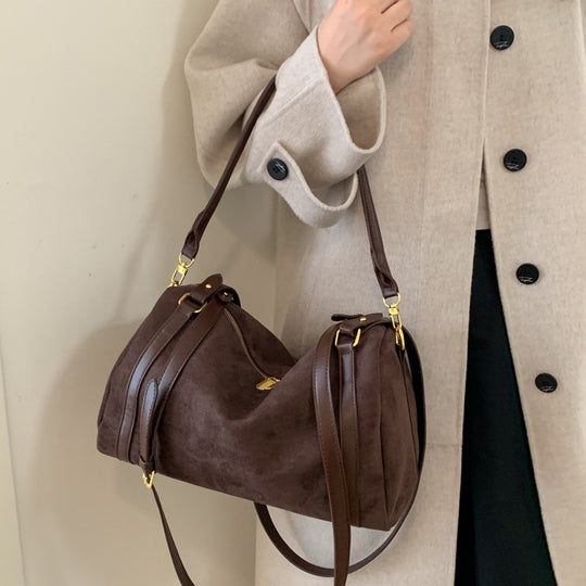 Damen weiche Wildleder-Handtasche mit abnehmbarem Schulterriemen Nord Taschen