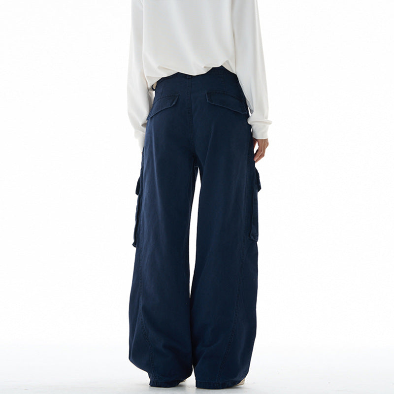 Damen weite Cargohose mit tiefem Schritt und aufgesetzten Taschen Nord Taschen