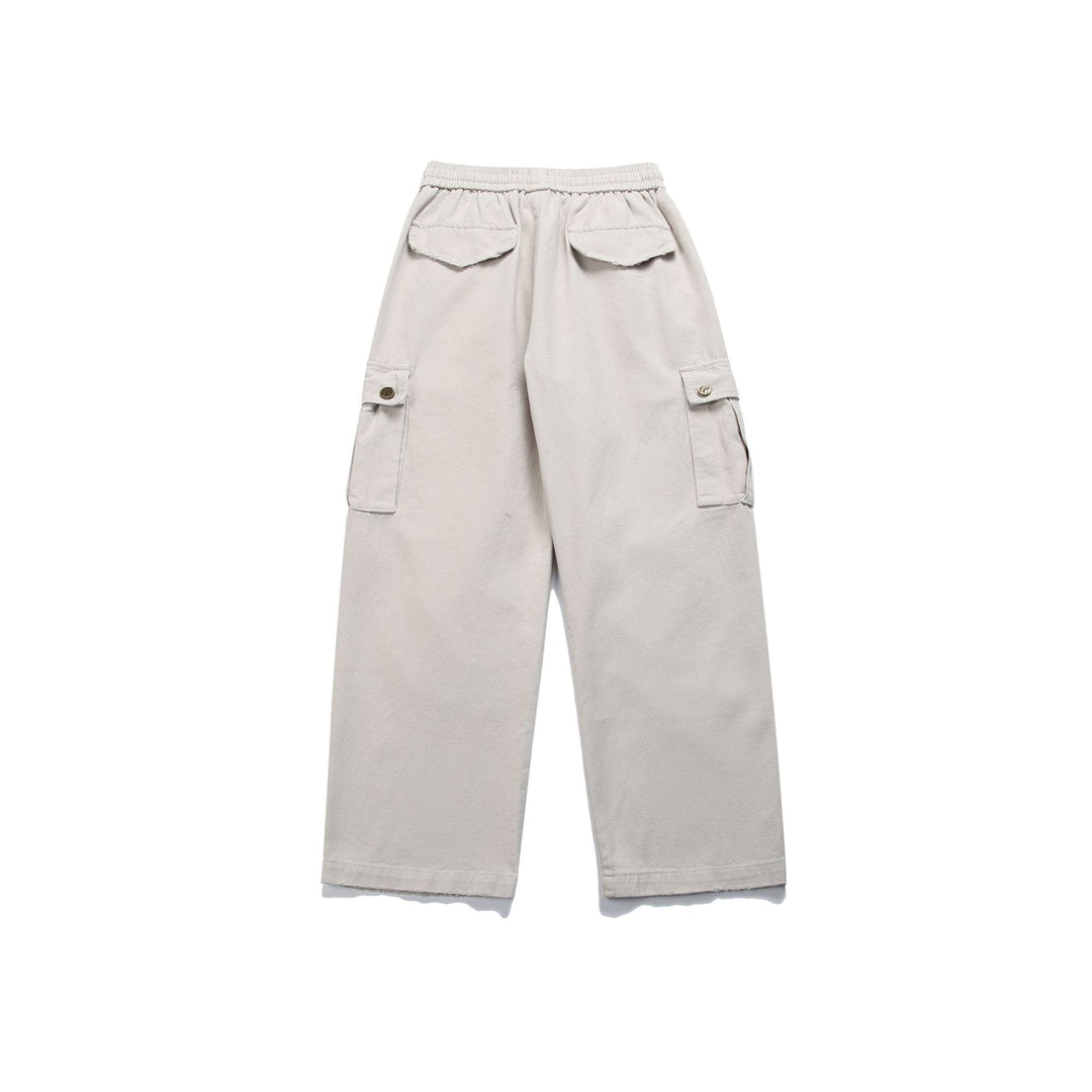 Damen High‑Waist Cargo‑Hose mit weitem Bein, elastischem Bund und Pattentaschen Nord Taschen