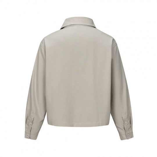 Unisex Kurz geschnittene Boxy-Hemdjacke mit Brustpatte und klarer Knopfleiste Nord Taschen