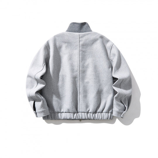 Unisex Boxy-Wollmix-Blouson mit Stehkragen und Elastiksaum Nord Taschen
