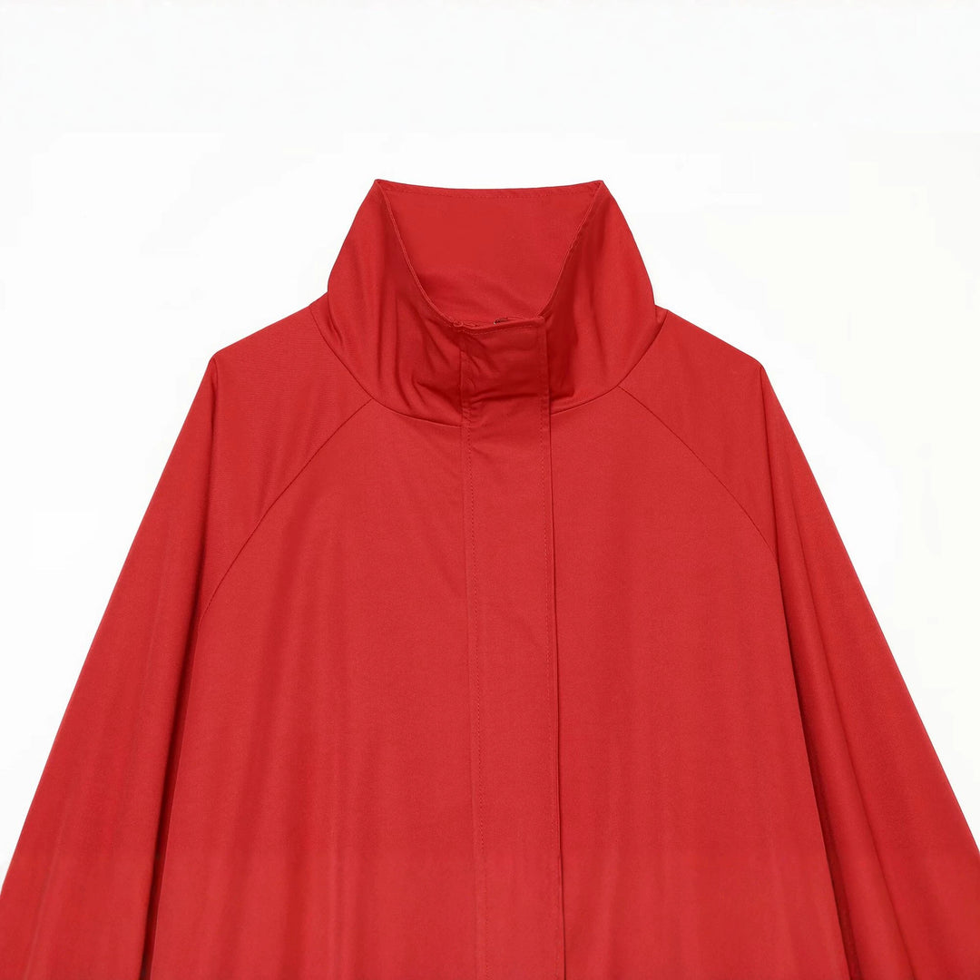 Damen Leichte Boxy-Übergangsjacke mit Funnelkragen und elastischem Saum Nord Taschen
