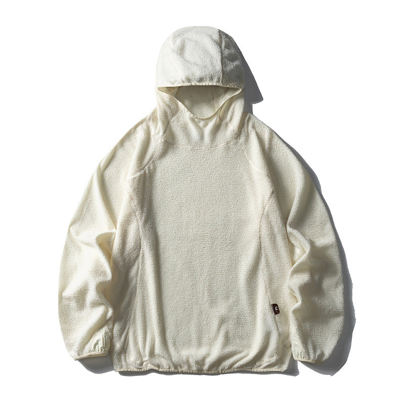 Unisex Fleece-Hoodie im Oversize mit Teddyfleece, hochschließendem Kragen und elastischem Saum Nord Taschen