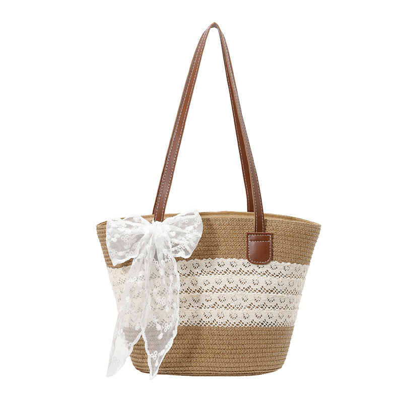 Damen Strandtasche mit niedlichem Spitzendetail und robusten Trageriemen Nord Taschen