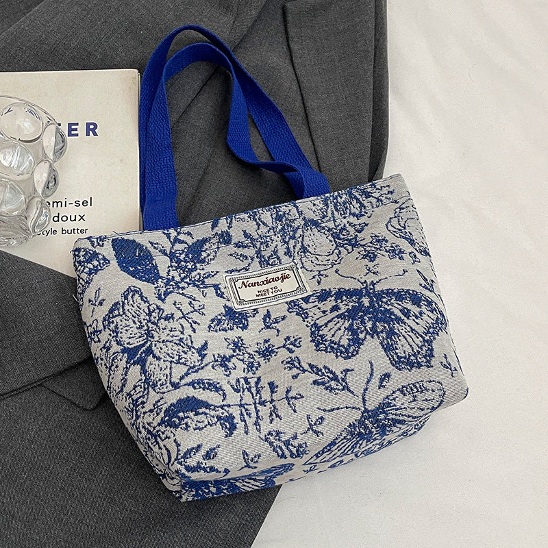 Damen Jute-Handtasche mit floralem Design Nord Taschen