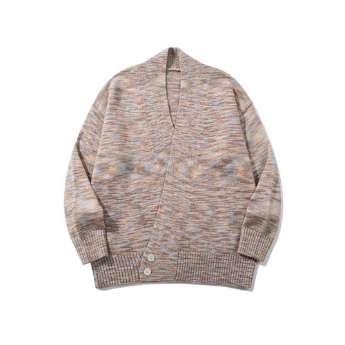 Unisex Boxy-Strickcardigan mit asymmetrischer Knopfleiste und breit geripptem Saum Nord Taschen