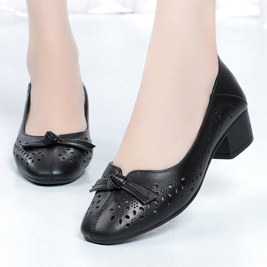 Damen Elegante und luftige Ballerinas mit modischem Lochdesign und komfortablem Absatz