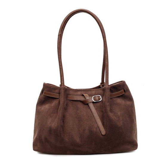 Damen Hobo-Tasche aus hochwertigem Wildlederimitat mit elegantem Akzent Nord Taschen