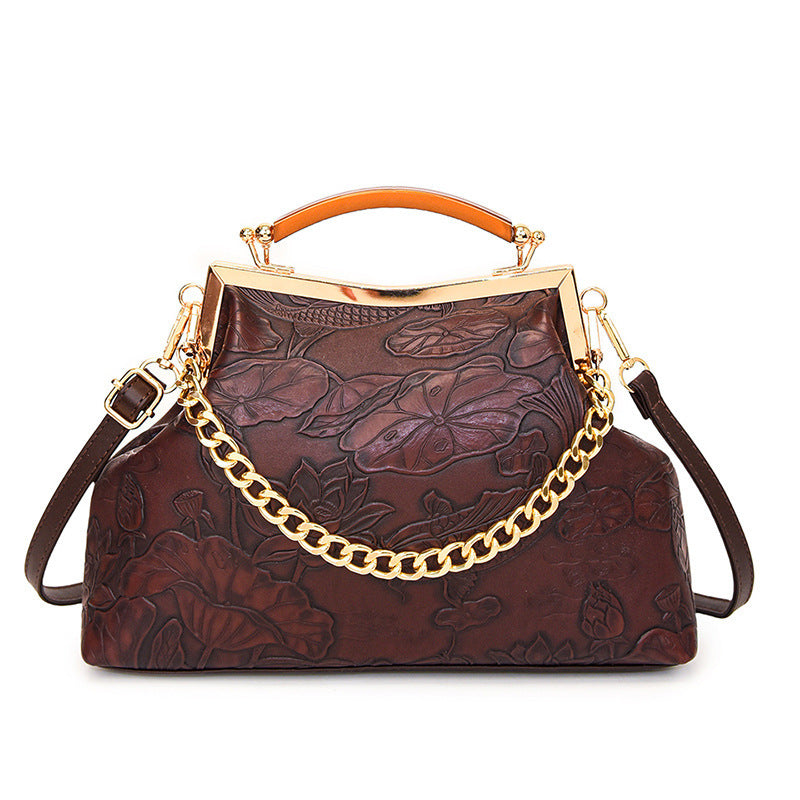 Damen elegante Handtasche mit floralem Präge-Design Nord Taschen