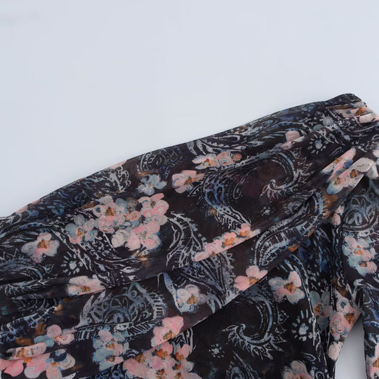 Damen Asymmetrisches One-Shoulder Kleid mit langem Ärmel und Stufenrock Nord Taschen