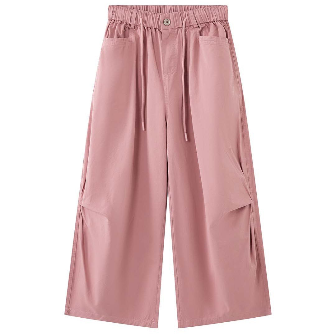 Damen Weite High‑Waist Baumwollhose mit Tunnelzug und Umschlagsaum Nord Taschen