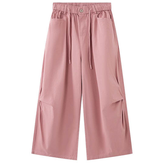 Damen Weite High‑Waist Baumwollhose mit Tunnelzug und Umschlagsaum Nord Taschen