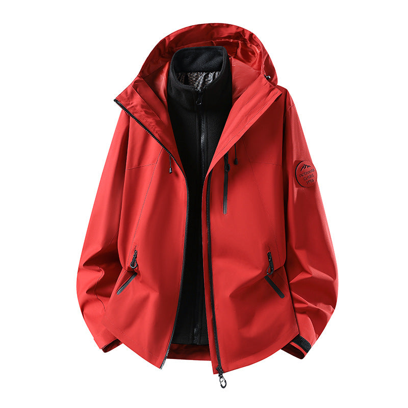 Herren Zweiteilige wasserdichte Outdoorjacke mit abnehmbarer Fleece‑Innenjacke und versiegelten Nähten Nord Taschen