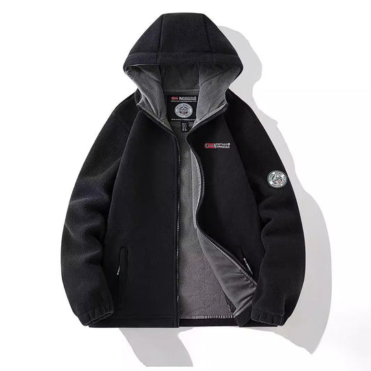 Damen Kapuzen-Fleecejacke mit Teddyfutter und durchgehendem Reißverschluss Nord Taschen