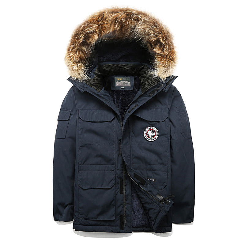 Herren Winterparka mit Kapuze und Kunstfellbesatz, isolierende Thermofütterung & Mehrfachtaschen Nord Taschen
