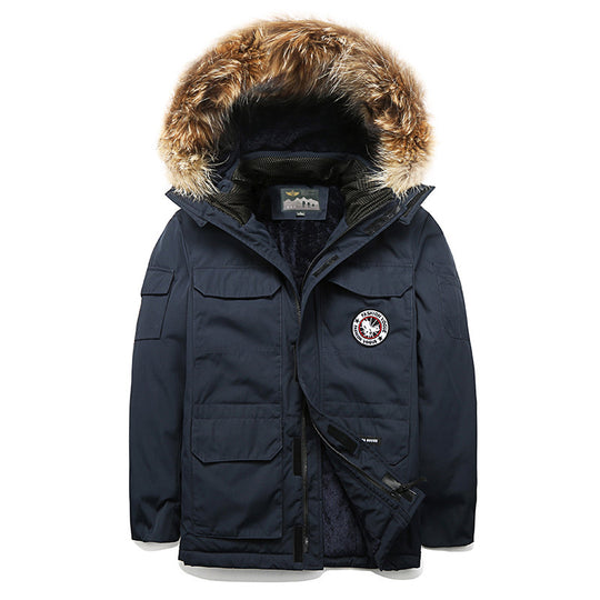 Herren Winterparka mit Kapuze und Kunstfellbesatz, isolierende Thermofütterung & Mehrfachtaschen Nord Taschen