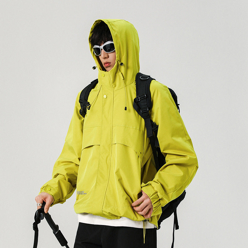 Herren Technische Kapuzen-Softshelljacke mit hohem Kragen und verstellbarem Saum Nord Taschen