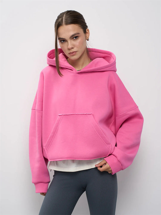 Damen lässiger Oversize-Hoodie mit Kängurutasche und weichem Innenfutter - Vittorelli