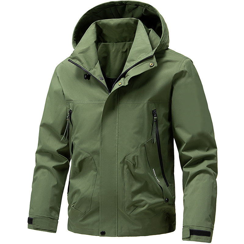 Herren Atmungsaktive Softshell Outdoorjacke mit winddichter Membran, verstellbarer Kapuze und Reißverschlusstaschen Nord Taschen