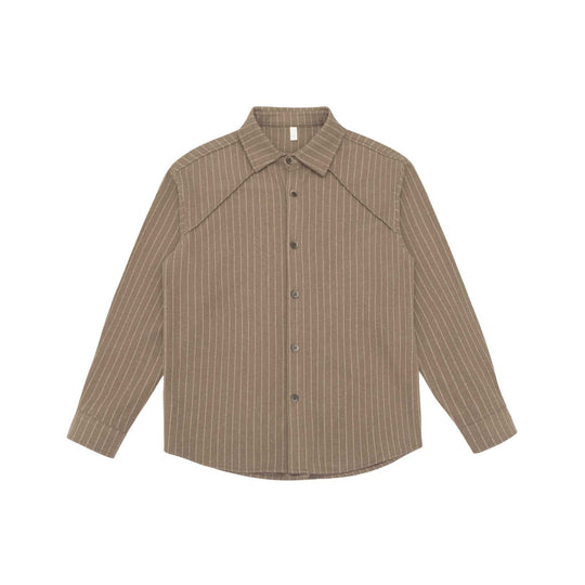 Damen Oversize-Hemdjacke mit markanter Schulterpasse und Nadelstreifen Nord Taschen