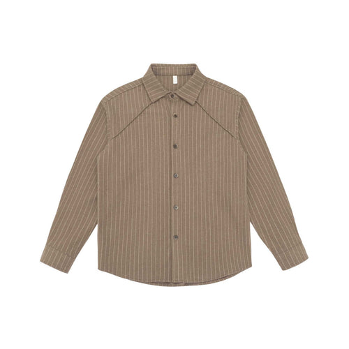 Damen Oversize-Hemdjacke mit markanter Schulterpasse und Nadelstreifen Nord Taschen