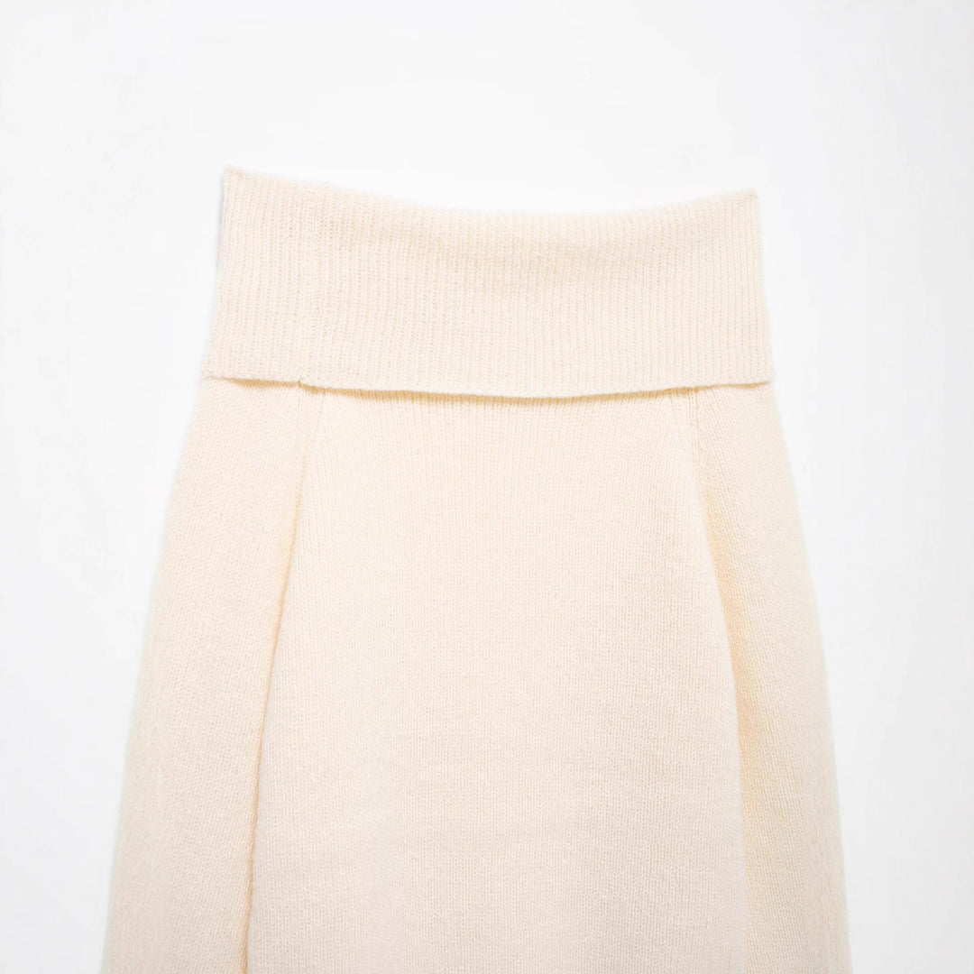 Damen Schulterfreier Oversize-Feinstrickpullover mit breitem Umschlagkragen Nord Taschen