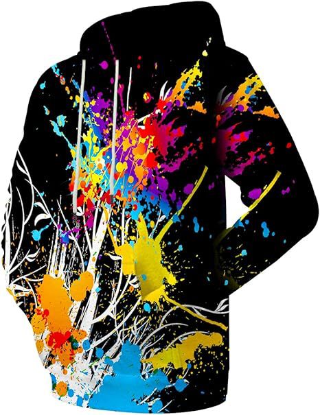 Damen Farbenfroher Hoodie mit kreativen Spritzmotiven Nord Taschen