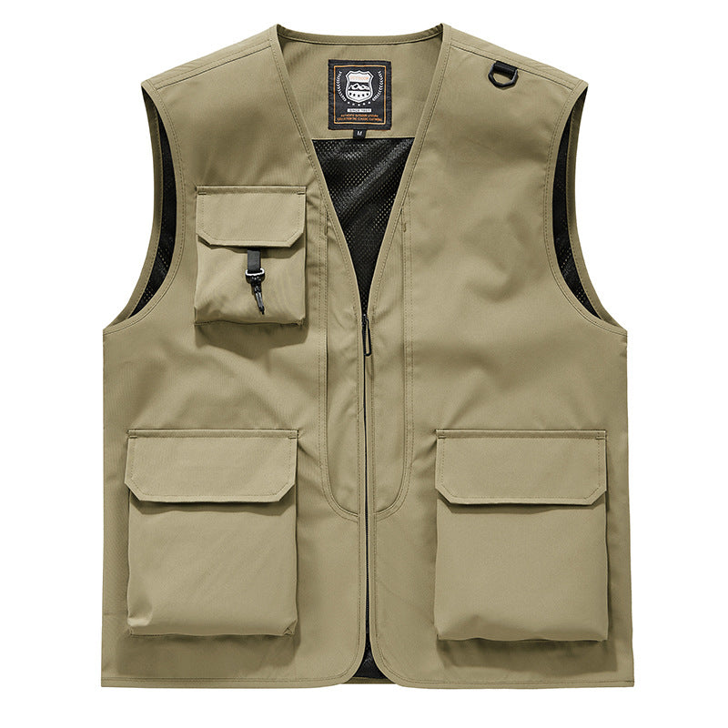 Herren Sichtbare Multifunktionale Utility-Weste mit Mesh‑Futter, Mehrfachtaschen und D‑Ring Nord Taschen