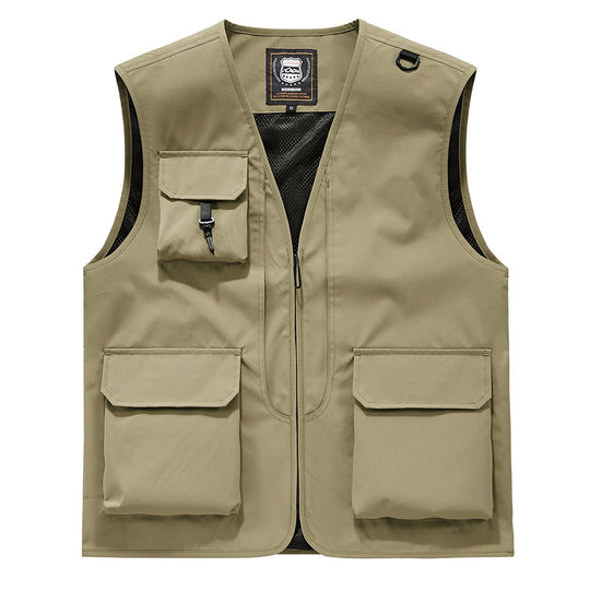 Herren Sichtbare Multifunktionale Utility-Weste mit Mesh‑Futter, Mehrfachtaschen und D‑Ring Nord Taschen