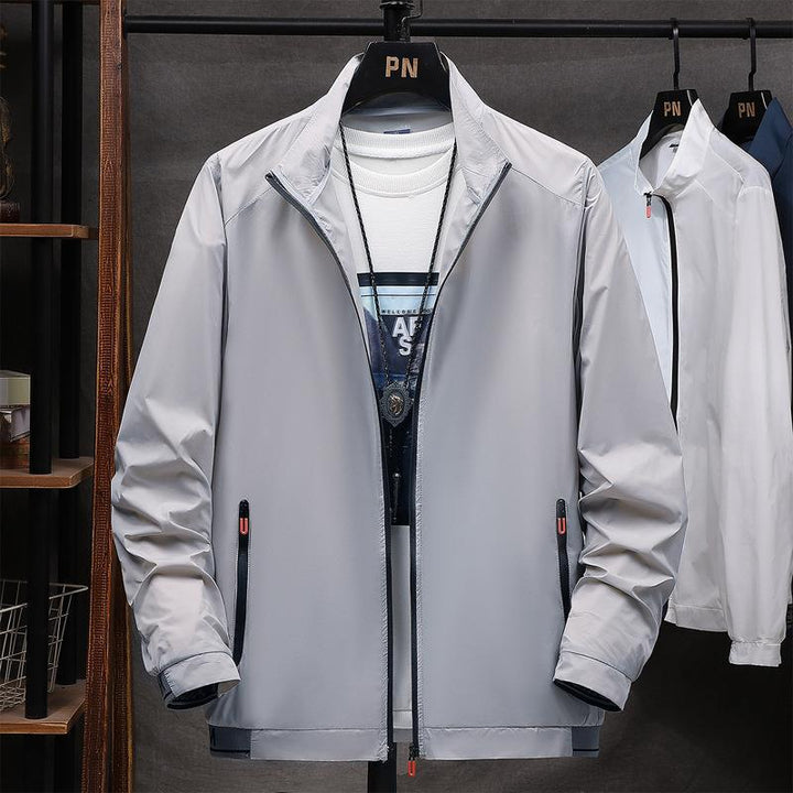 Herren leichte wasserabweisende Übergangsjacke mit praktischen Reißverschluss-Taschen