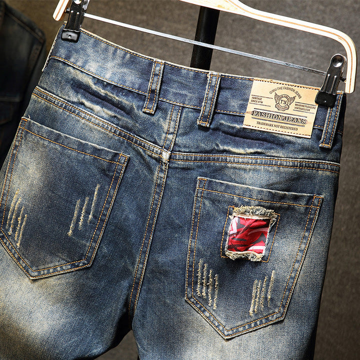 Herren lässige Denim-Shorts im modischen Destroyed-Look