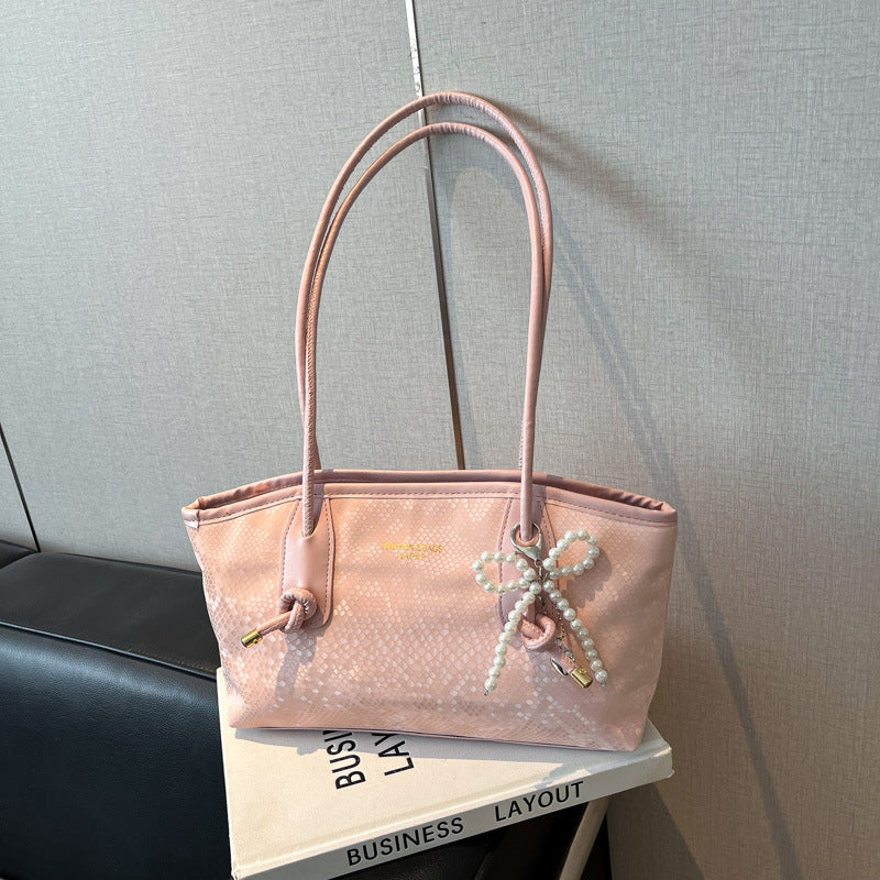Damen elegante Handtasche mit magnetischem Verschluss und stilvollen Kordelzügen Nord Taschen