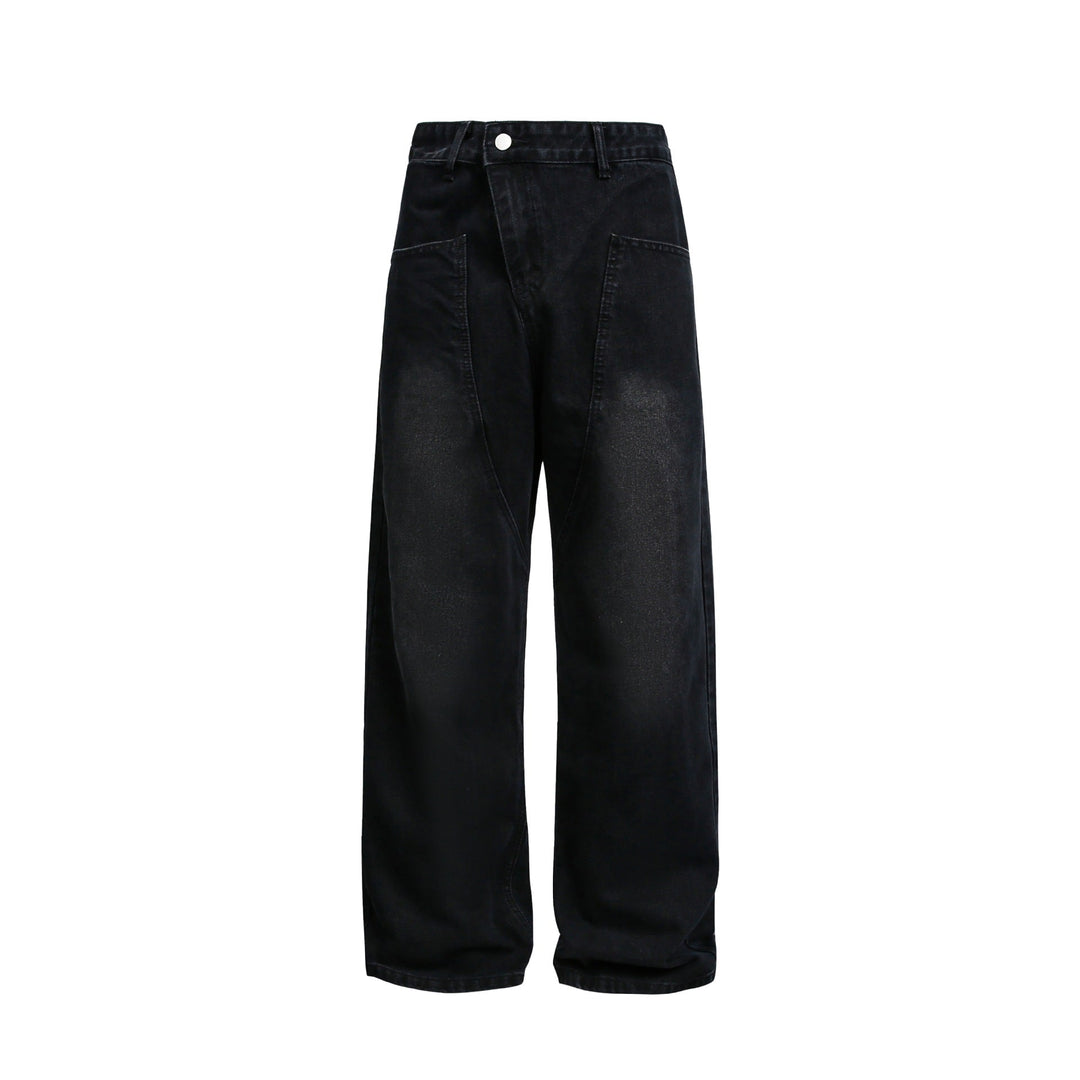 Damen Weite High‑Waist Jeans im Carpenter‑Style mit aufgesetzten Fronttaschen Nord Taschen