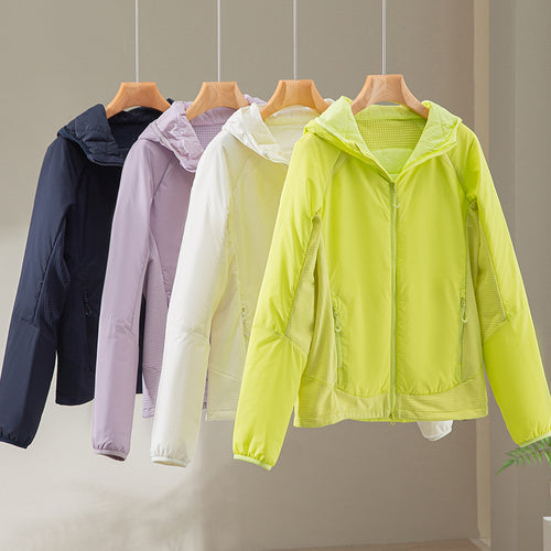 Damen Leichte Wind- und Thermojacke mit Kapuze, gesteppter Innenlage und Zweiwege-Reißverschluss Nord Taschen