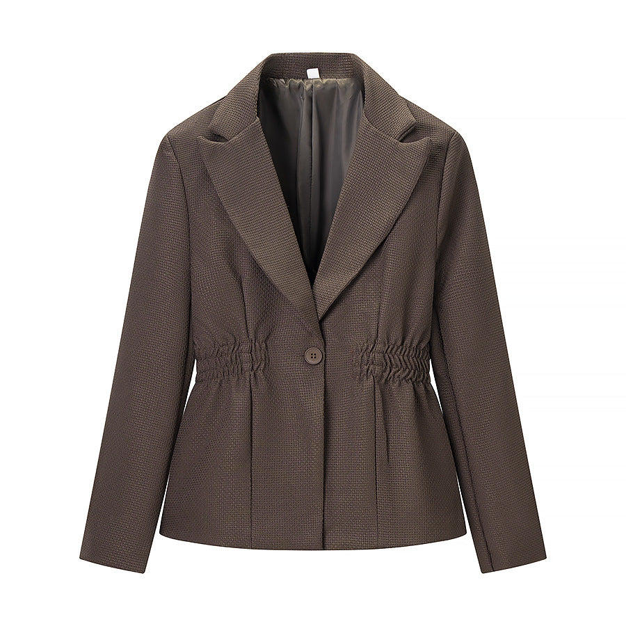 Damen Taillierter Blazer mit geraffter Taillenpartie und strukturierter Weboptik Nord Taschen