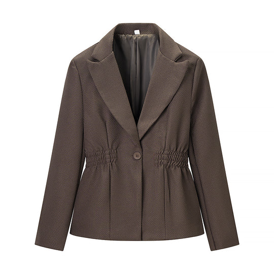 Damen Taillierter Blazer mit geraffter Taillenpartie und strukturierter Weboptik Nord Taschen