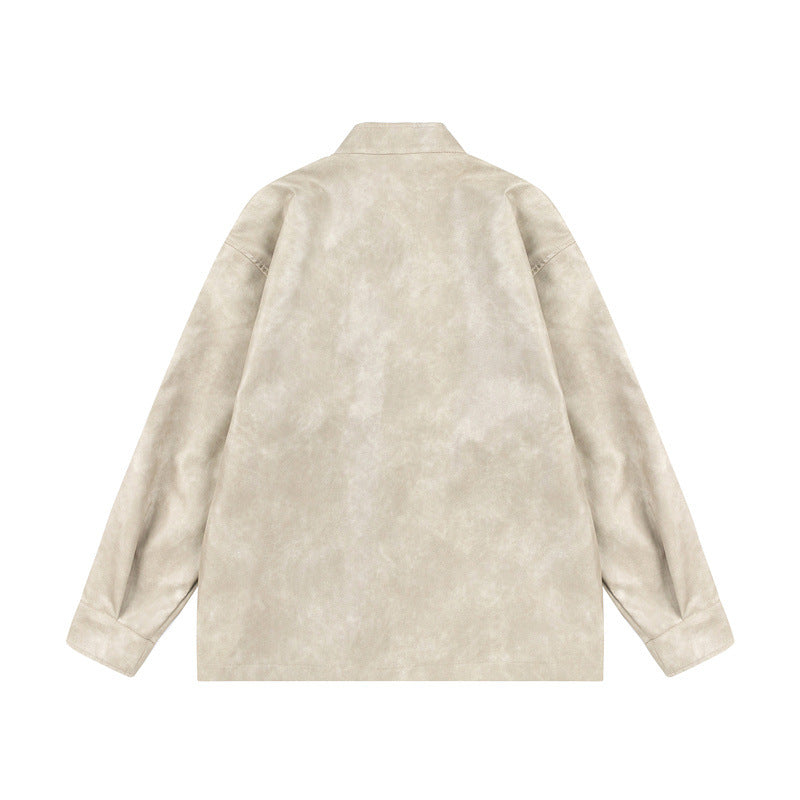 Unisex Asiatisch inspiriertes Oversize-Jackett mit Mandarinkragen und Knotenverschlüssen Nord Taschen
