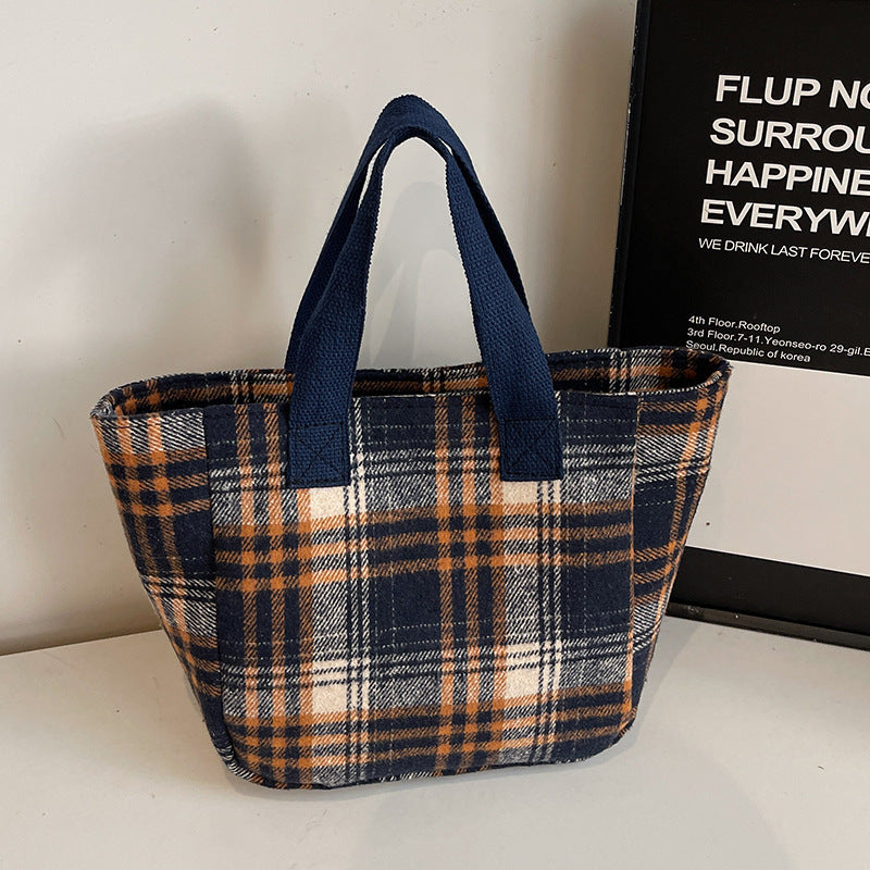 Damen Einkauftasche mit dezentem Karo-Design Nord Taschen