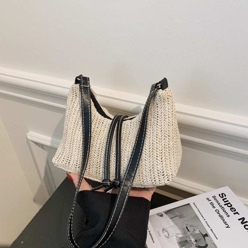 Damen Umhängetasche aus geflochtenem Material mit verstellbarem Trageriemen Nord Taschen