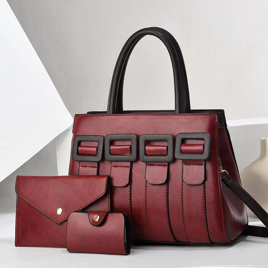 Damen elegante Handtasche mit strukturierten Akzenten und abnehmbarer Clutch Nord Taschen