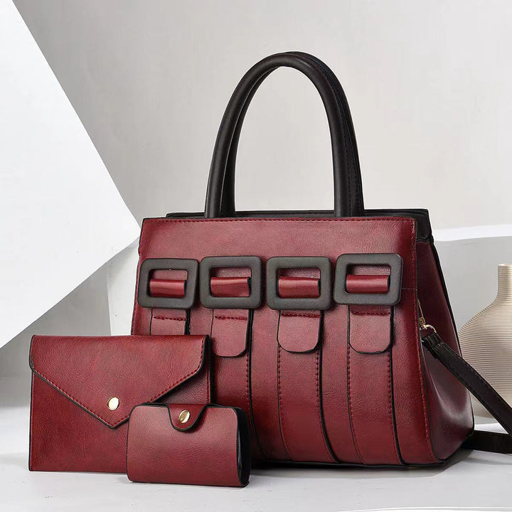 Damen elegante Handtasche mit strukturierten Akzenten und abnehmbarer Clutch Nord Taschen