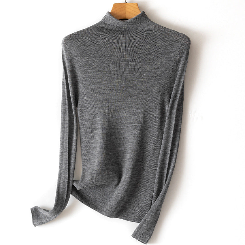 Damen Leichter Feinstrick-Rollkragenpullover mit fließender Passform Nord Taschen