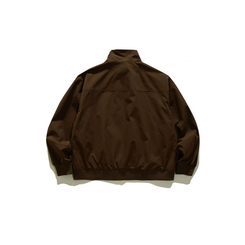 Herren Leichte Boxy-Trainingsjacke mit Stehkragen, Raglanärmeln und geripptem Saum Nord Taschen