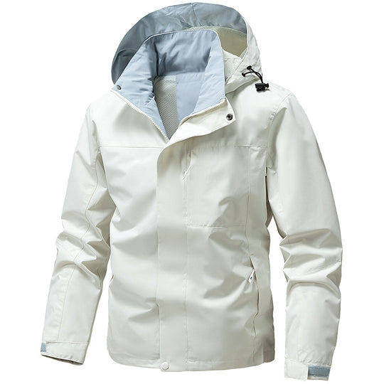 Herren Wasser- und winddichte Funktions‑Outdoorjacke mit Kapuze, atmungsaktivem Mesh‑Futter und verdeckter Reißverschlussleiste Nord Taschen
