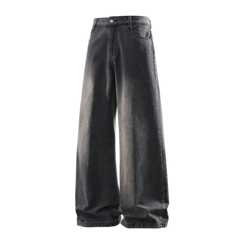 Damen Weite hochtaillierte Baggy-Jeans im Vintage-Look mit extra weitem Bein Nord Taschen