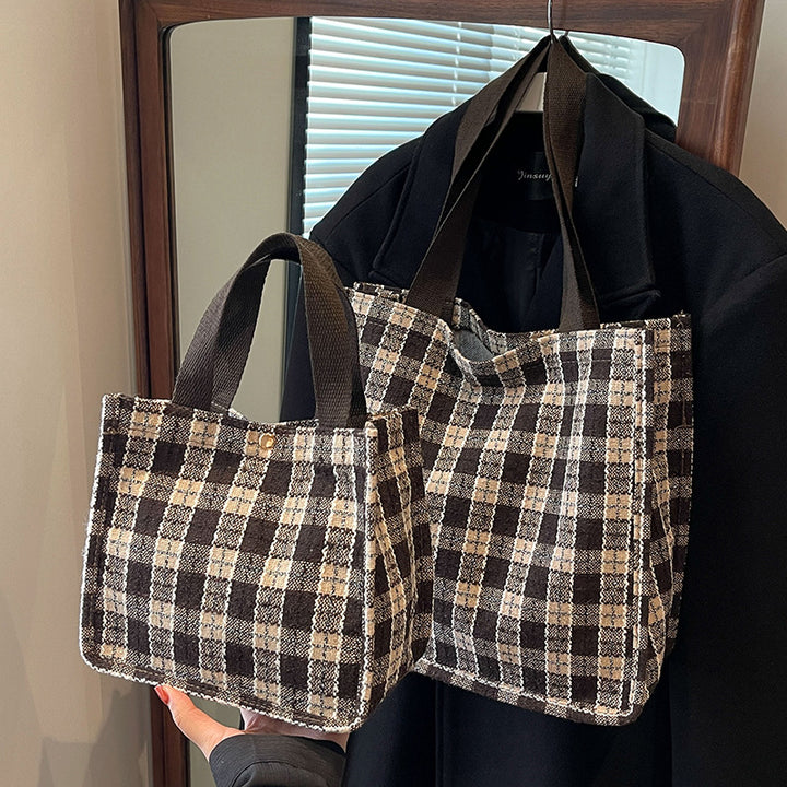 Damen Tragetasche mit modischem Karomuster Nord Taschen