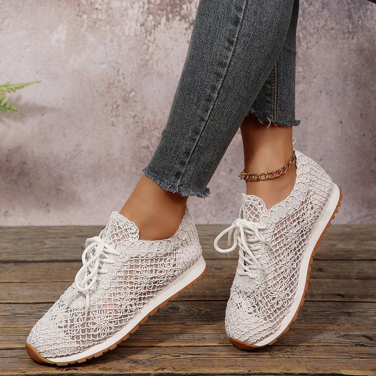 Damen  gestrickte Slip-On Plateau-Sneaker mit atmungsaktivem Obermaterial und gepolstertem Komfortfußbett Nord Taschen