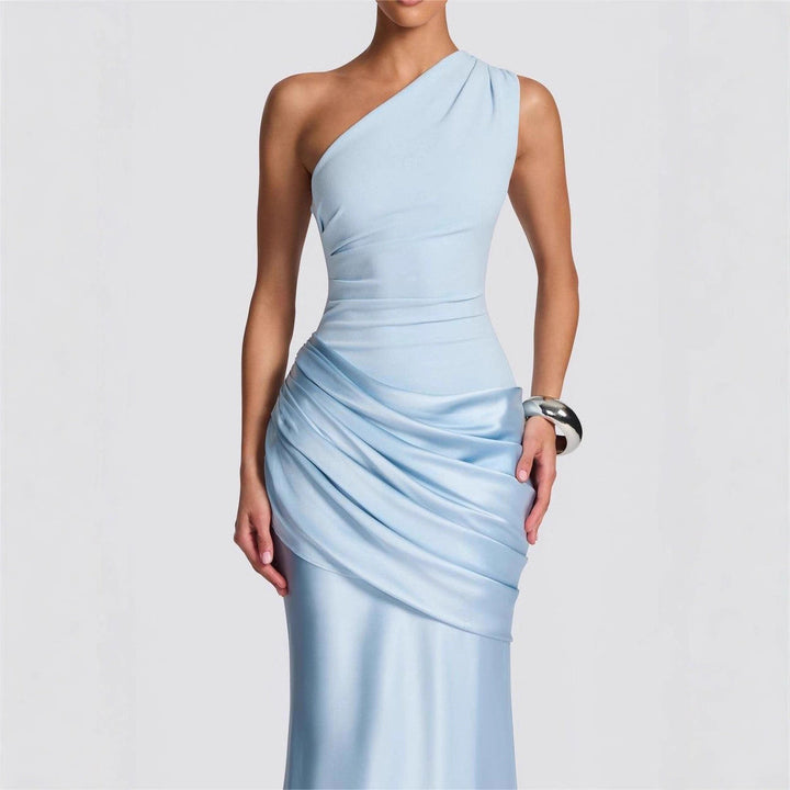 Damen Elegantes One-Shoulder Maxikleid mit raffinierten Drapierungsdetails